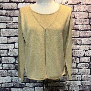 Norton McNaughton Gold Cardigan W Built in Tank Size M